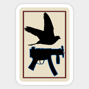 Pigeon and Gun Sticker